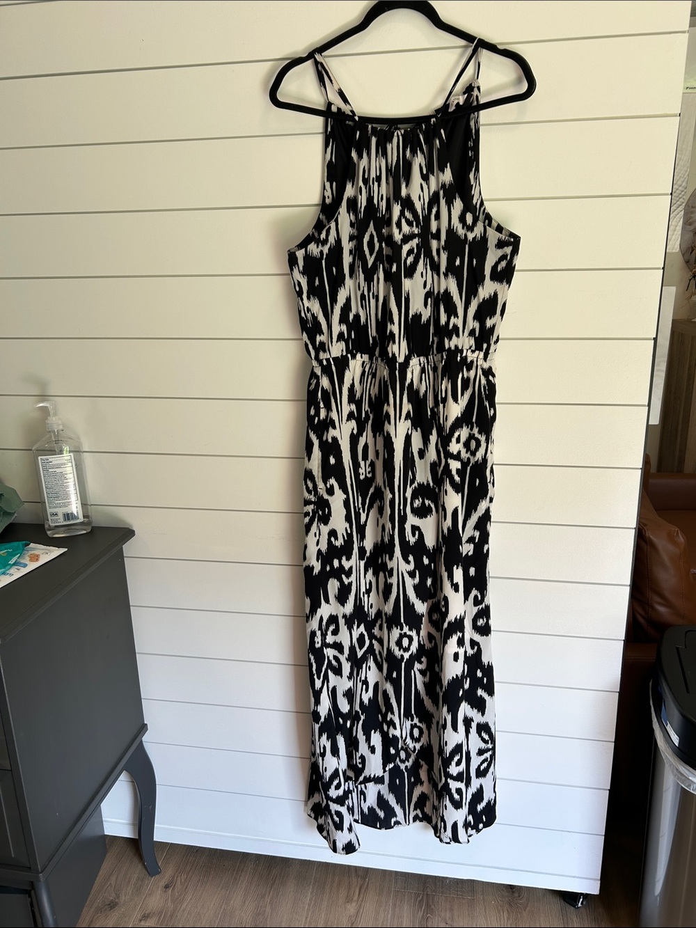 Athleta Black & White Ikat Maxi Sundress